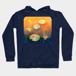 Koi Fish Lilypad Lotus Sunrise Hoodie